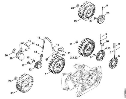 Motosierras de gasolina (MS) 066 Sistema de encendido de la marca Stihl