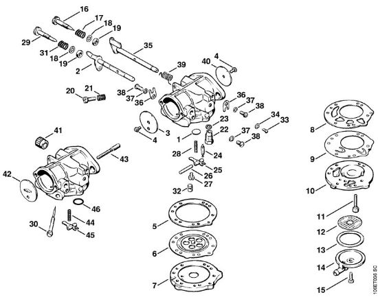 Motosierras de gasolina (MS) 070 Carburador HL-324 de la marca Stihl