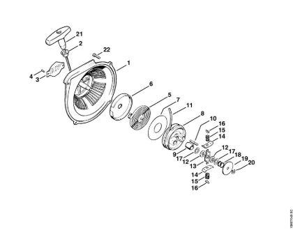 Motosierras de gasolina (MS) 070 Mecanismo de arranque zapata de fricción   X 8 953 330 (36.81) de la marca Stihl