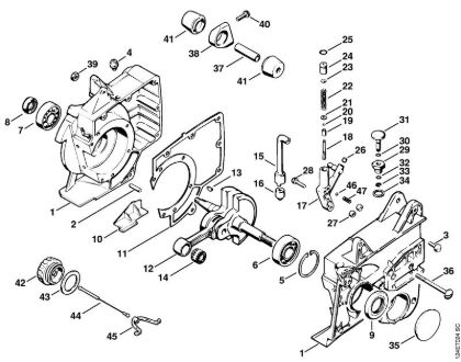 Motosierras de gasolina (MS) 076 S Cárter del cigüeóal, Cigüeóal de la marca Stihl