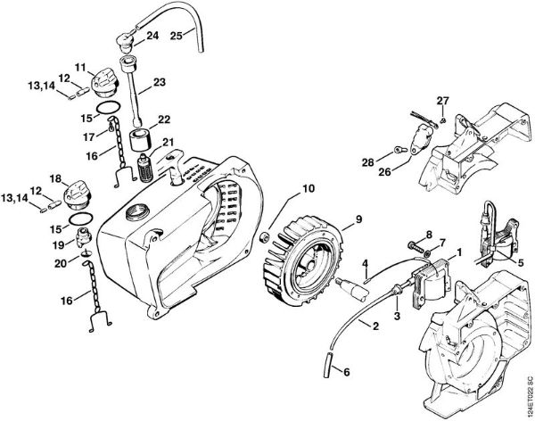 Motosierras de gasolina (MS) 076 S Sistema de encendido de la marca Stihl