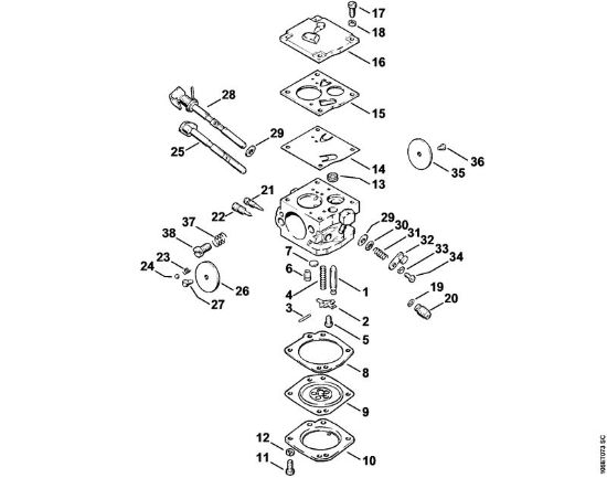 Motosierras de gasolina (MS) 08 SE Carburador IVH8 Brosol   X 27 526 677 de la marca Stihl