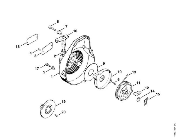 Motosierras de gasolina (MS) 08 SE Mecanismo de arranque   X 18 735 099 (42.88) de la marca Stihl