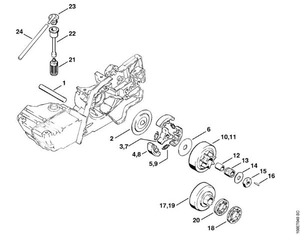 Motosierras de gasolina (MS) 08 SEQ Embrague de la marca Stihl