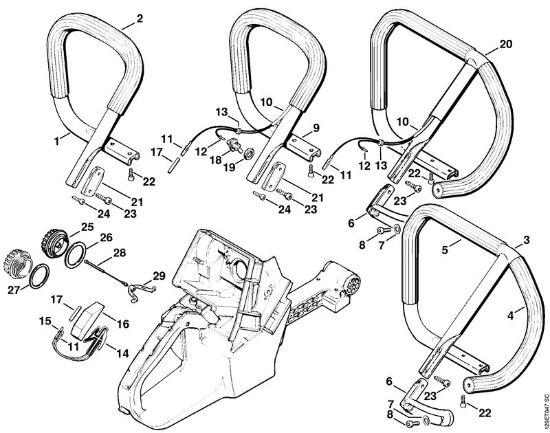 Motosierras de gasolina (MS) 084 W Manillar tubular de la marca Stihl