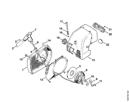 Motosierras de gasolina (MS) 084 W Mecanismo de arranque de la marca Stihl