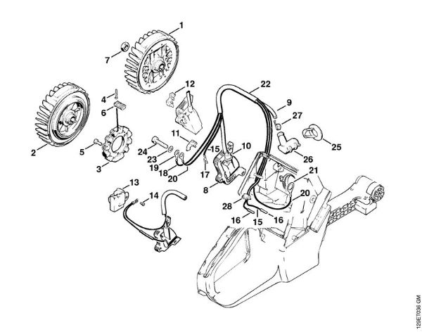 Motosierras de gasolina (MS) 084 W Sistema de encendido de la marca Stihl