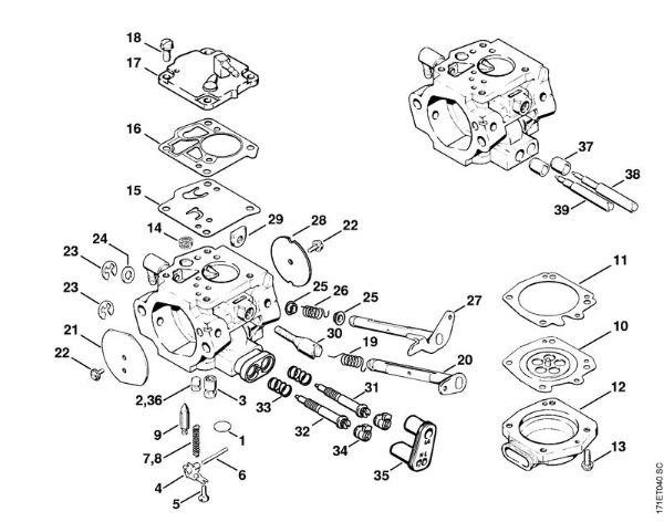 Motosierras de gasolina (MS) 088 Carburador HT-12 de la marca Stihl