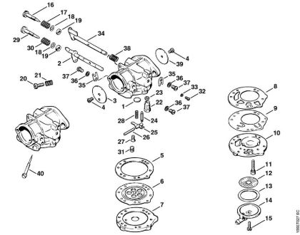 Motosierras de gasolina (MS) 090 Carburador HL-324 de la marca Stihl