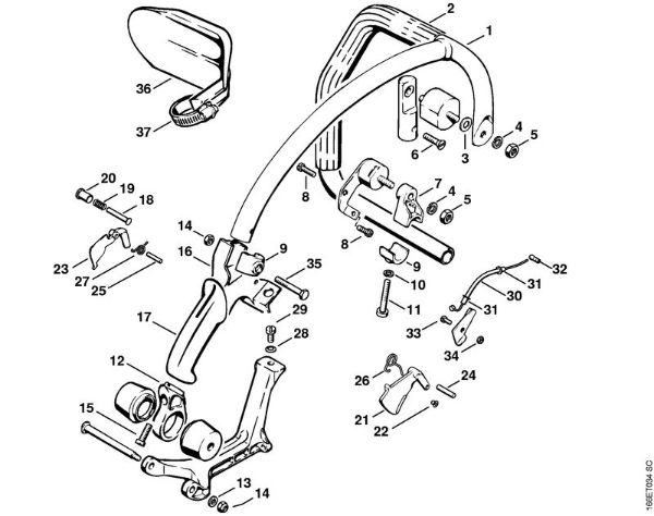 Motosierras de gasolina (MS) 090 AV Empuóadura AV   X 13 281 004 (35.84) de la marca Stihl