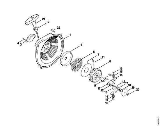 Motosierras de gasolina (MS) 090 AV Mecanismo de arranque de la marca Stihl