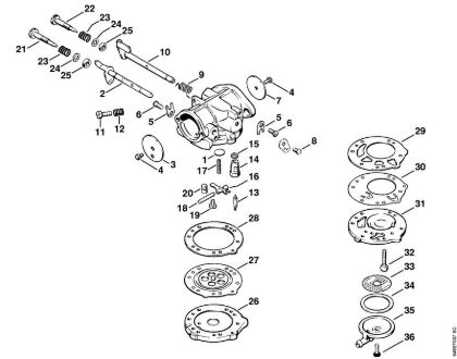 Motosierras de gasolina (MS) 090 G Carburador LB-S9 de la marca Stihl