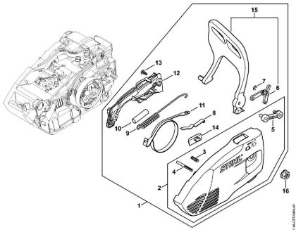 Motosierras de gasolina (MS) MS 150 C-E Tapa del pióón de cadena de la marca Stihl