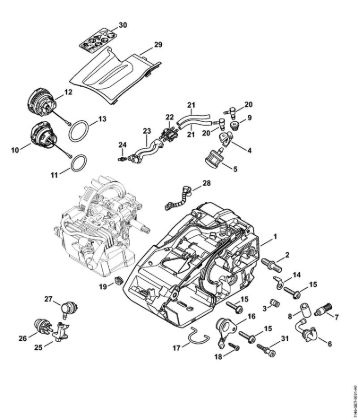 Motosierras de gasolina (MS) MS 150 TC-E Carcasa del motor de la marca Stihl