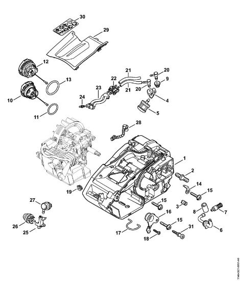 Motosierras de gasolina (MS) MS 150 TC-E Carcasa del motor de la marca Stihl