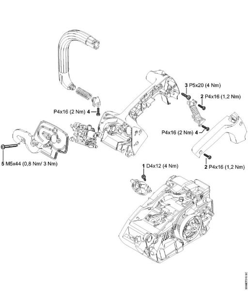 Motosierras de gasolina (MS) MS 150 TC-E Pares de apriete de la marca Stihl