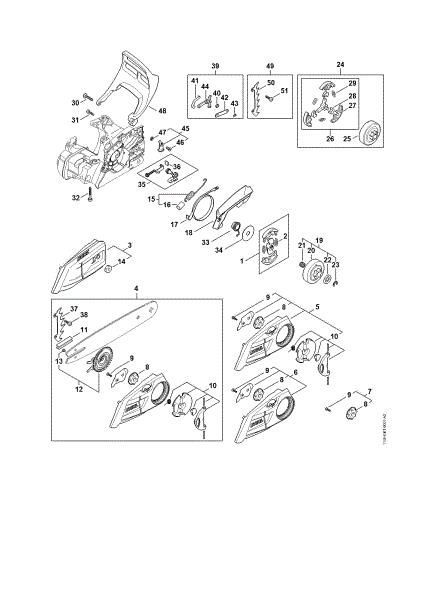 Imagen de Embrague, Freno de cadena MS 162