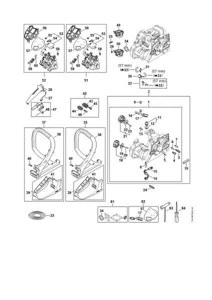Imagen de Carcasa del motor, Filtro de aire, Systema AV, Manillar tubular MS 162 C-BE