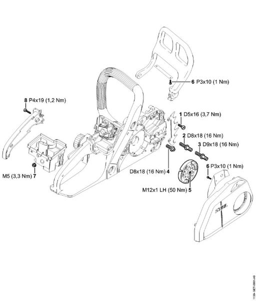 Motosierras de gasolina (MS) MS 170 Pares de apriete de la marca Stihl