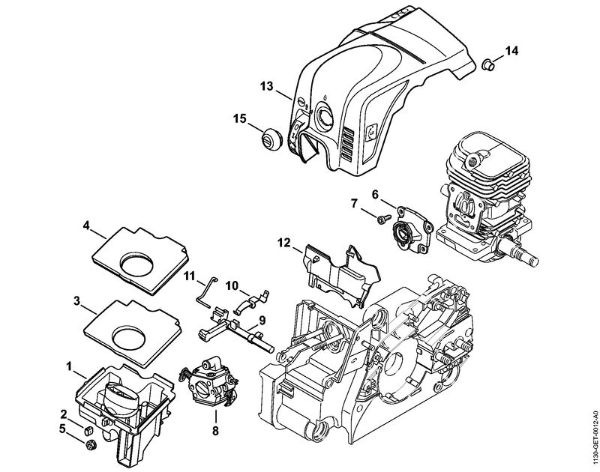 Motosierras de gasolina (MS) MS 170 2-MIX Filtro de aire, cubierta 2-MIX de la marca Stihl