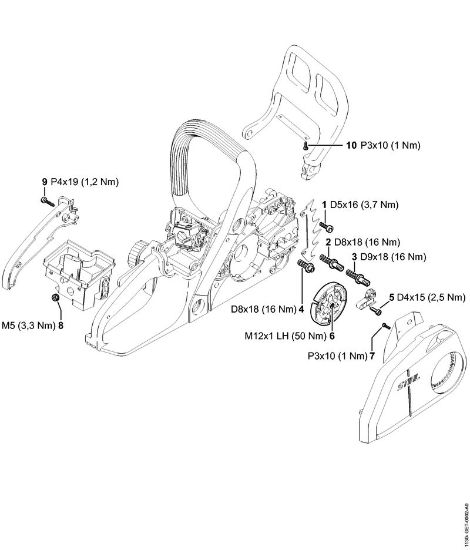 Motosierras de gasolina (MS) MS 180 C-BE 2-MIX Pares de apriete de la marca Stihl