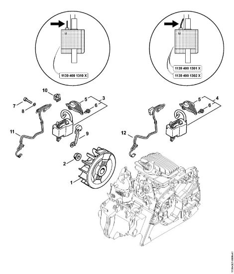 Motosierras de gasolina (MS) MS 181 Sistema de encendido MS 181 de la marca Stihl