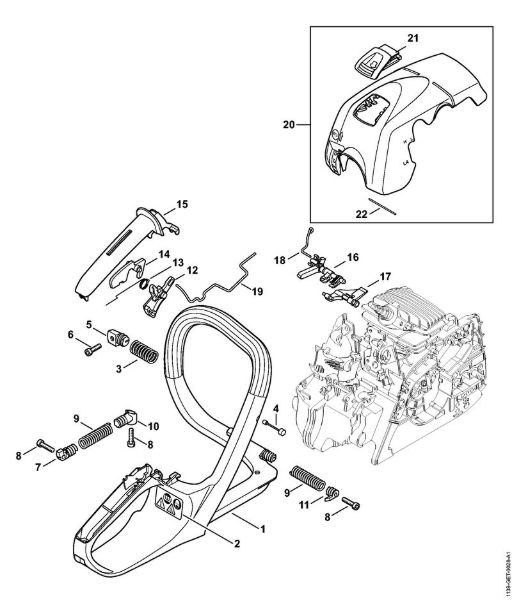 Motosierras de gasolina (MS) MS 181 C-BE Bastidor del manillar, Cubierta MS 181 C de la marca Stihl