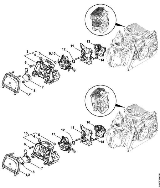 Motosierras de gasolina (MS) MS 181 C-BE Filtro de aire, codo MS 181 C de la marca Stihl