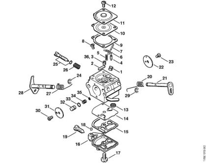 Motosierras de gasolina (MS) MS 190 T Carburador C1Q-S46 de la marca Stihl