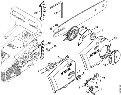 Motosierras de gasolina (MS) MS 190 T Tapa del pióón de cadena de la marca Stihl