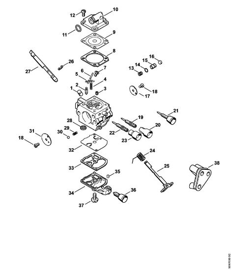 Motosierras de gasolina (MS) MS 192 C-E Carburador C1Q-S259, C1Q-S124, C1Q-S124 de la marca Stihl