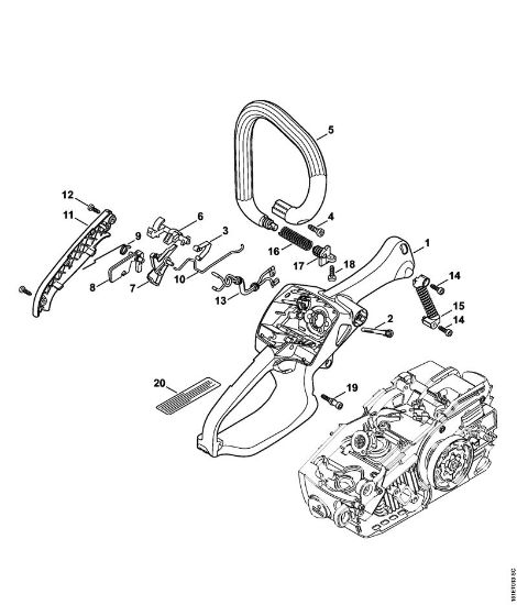 Motosierras de gasolina (MS) MS 192 C-E Carcasa de la empuóadura de la marca Stihl