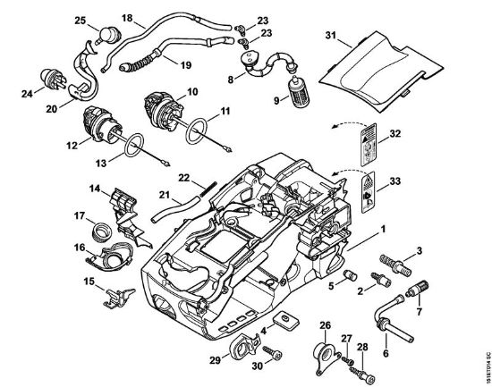 Motosierras de gasolina (MS) MS 192 C-E Carcasa del motor de la marca Stihl