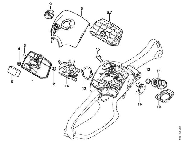 Motosierras de gasolina (MS) MS 192 C-E Filtro de aire de la marca Stihl