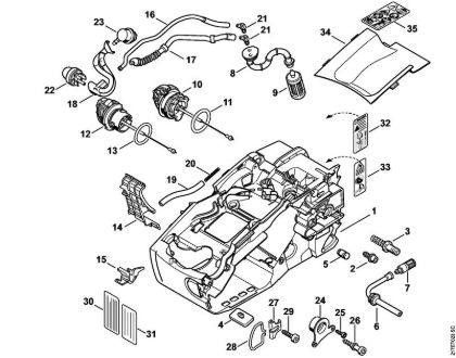 Motosierras de gasolina (MS) MS 192 T Carcasa del motor de la marca Stihl
