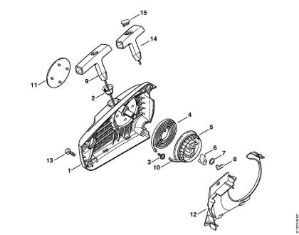 Motosierras de gasolina (MS) MS 192 T Mecanismo de arranque de la marca Stihl