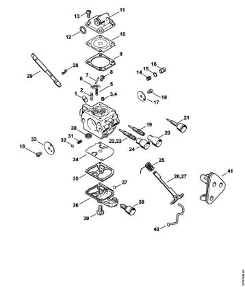 Motosierras de gasolina (MS) MS 192 TC-E Carburador C1Q-S258, C1Q-S135, C1Q-S104 de la marca Stihl