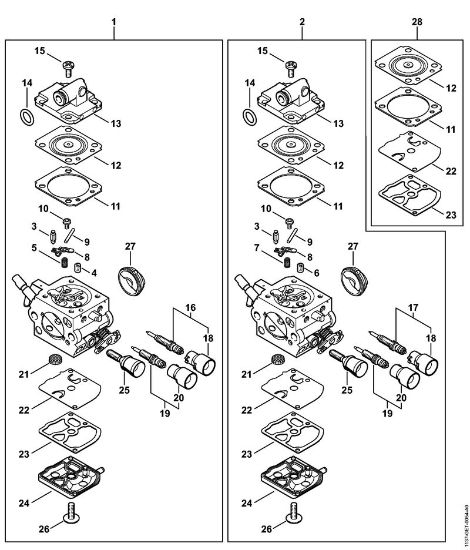 Motosierras de gasolina (MS) MS 193 C-E Carburador 1137/13, 1137/17 de la marca Stihl