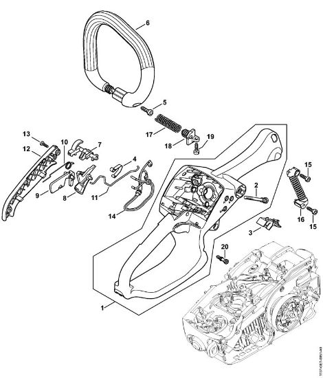Motosierras de gasolina (MS) MS 193 C-E Carcasa de la empuóadura de la marca Stihl