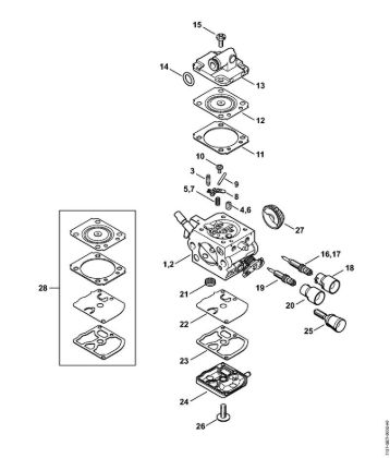 Motosierras de gasolina (MS) MS 193 T Carburador 1137/17, 1137/06 de la marca Stihl