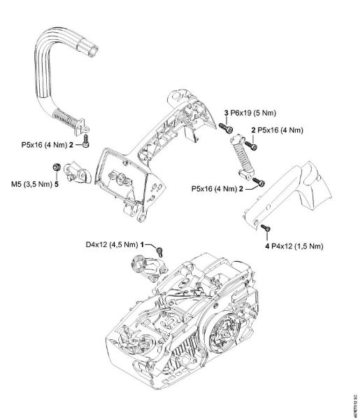 Motosierras de gasolina (MS) MS 193 T Pares de apriete de la marca Stihl