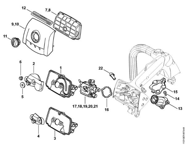 Motosierras de gasolina (MS) MS 193 TC-E Filtro de aire, codo de la marca Stihl