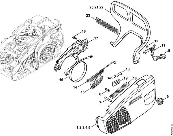 Motosierras de gasolina (MS) MS 193 TC-E Tapa del pióón de cadena de la marca Stihl