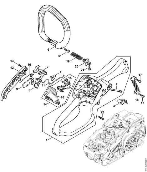 Motosierras de gasolina (MS) MS 194 C-E Carcasa de la empuóadura de la marca Stihl