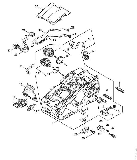 Motosierras de gasolina (MS) MS 194 C-E Carcasa del motor de la marca Stihl