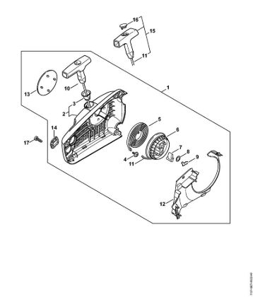 Motosierras de gasolina (MS) MS 194 T Mecanismo de arranque de la marca Stihl