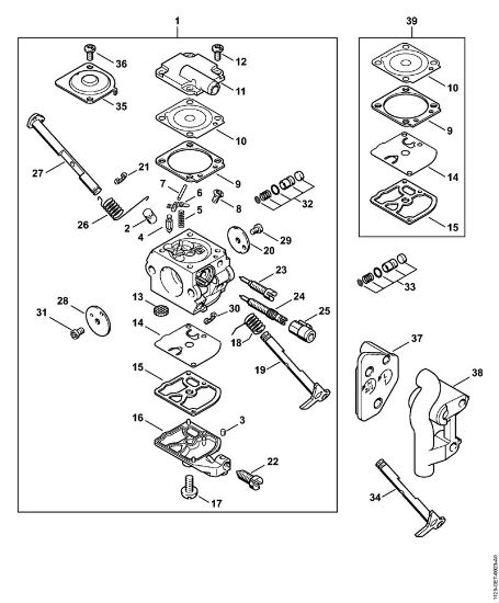 Motosierras de gasolina (MS) MS 200 Carburador C1Q-S61 (32.2005), (41.2006), (19.2008) de la marca Stihl