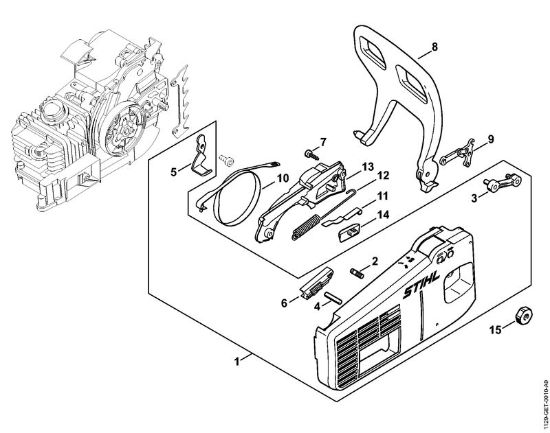 Motosierras de gasolina (MS) MS 200 Tapa del pióón de cadena de la marca Stihl