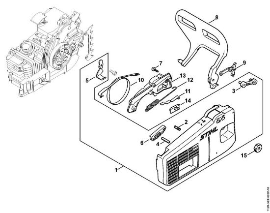 Motosierras de gasolina (MS) MS 200 T Tapa del pióón de cadena de la marca Stihl
