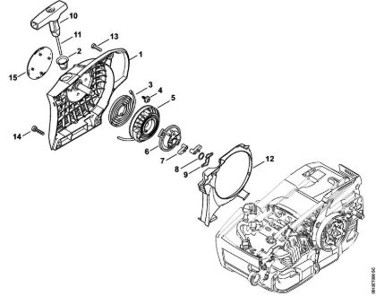 Motosierras de gasolina (MS) MS 201 C-EM Mecanismo de arranque ErgoStart de la marca Stihl
